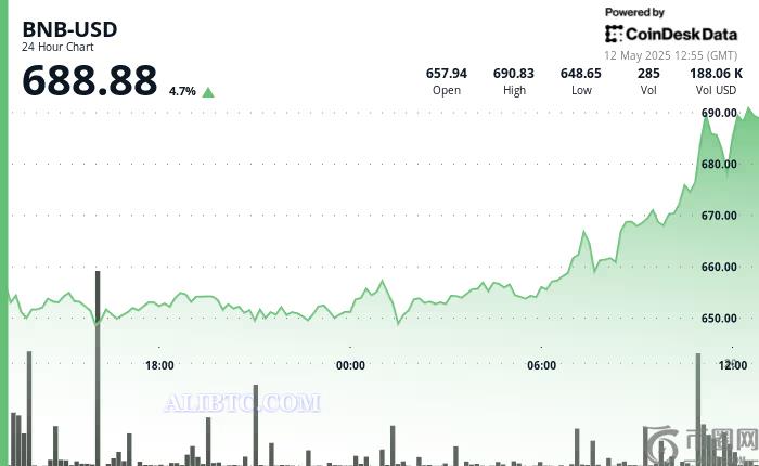 币安币BNB价格飙升近5%,强劲交易量支撑表明机构正在增持 币安币BNB价格飙升近5%,强劲交易量支撑表明机构正在增持