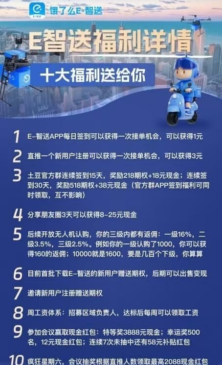 【E-智送】饿了么旗下，每天签到给股权，可变米，保底收溢高