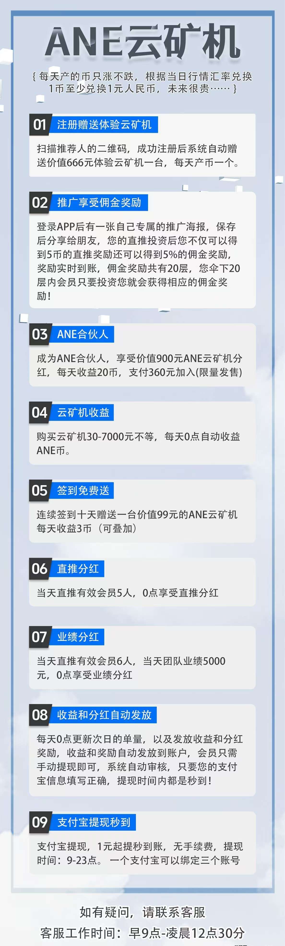 ANE云矿首码，四禧云旷，每天0点自动发放！