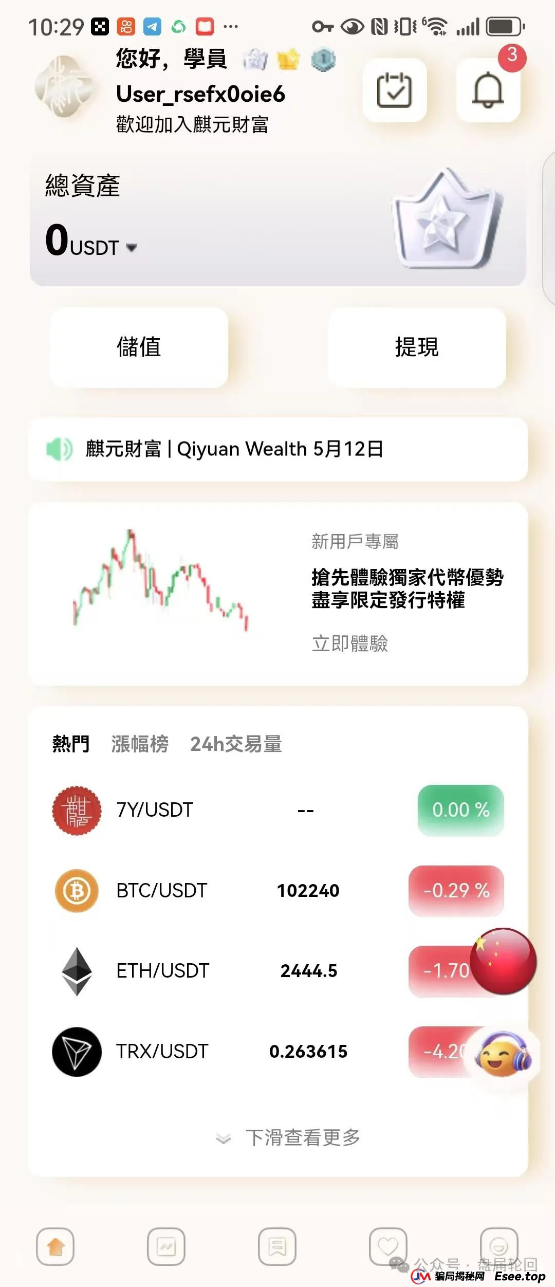 预警：【麒元财富】量化交易跟单资金盘骗局，目前会员群里一万多个会员，操盘已经挥起了镰刀
