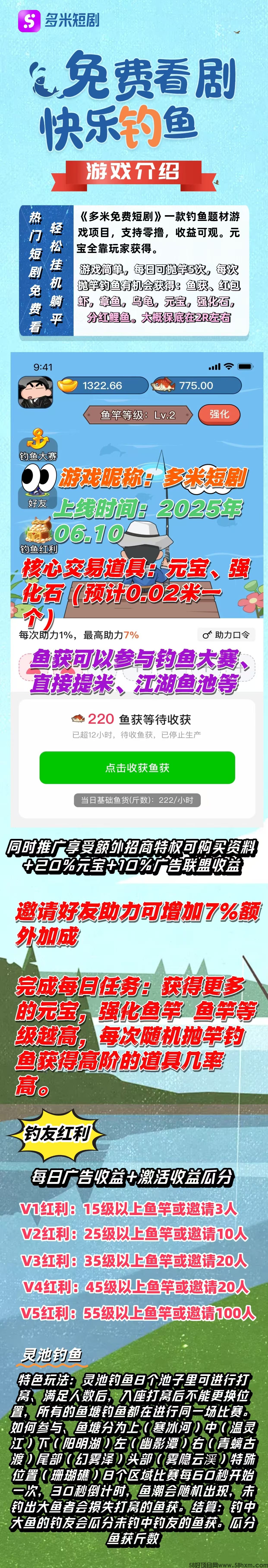 鱼线一甩短剧刷，摸鱼追剧还能把钱拿！多米短剧让你钓出快乐，刷出财富