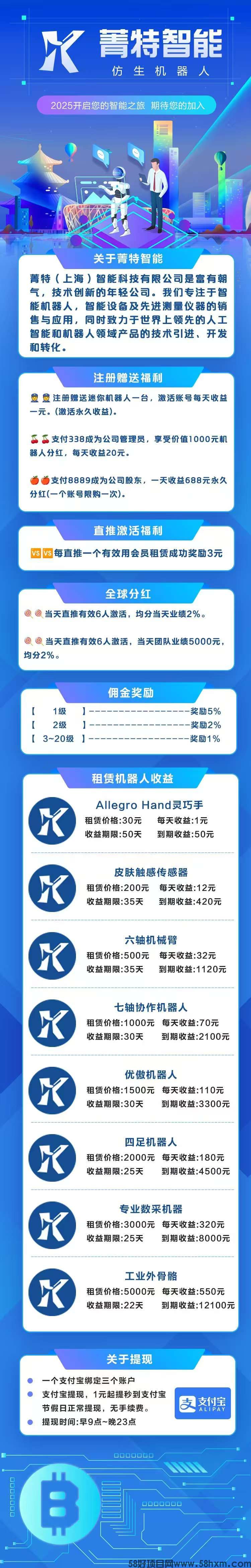 菁特智能仿生机器人，无广告，保底收益高，注册奖励